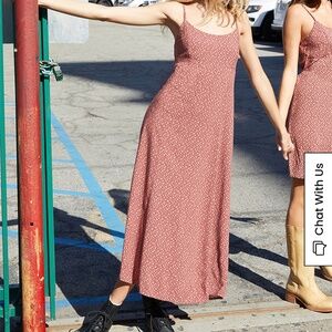 Brandy Melville John Galt Maroon Floral Colleen Slip Dress